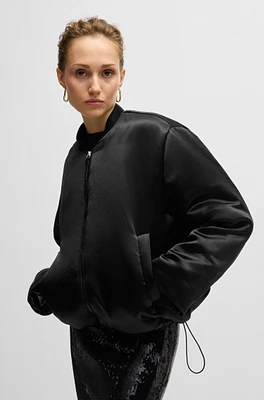 Padded bomber jacket satin