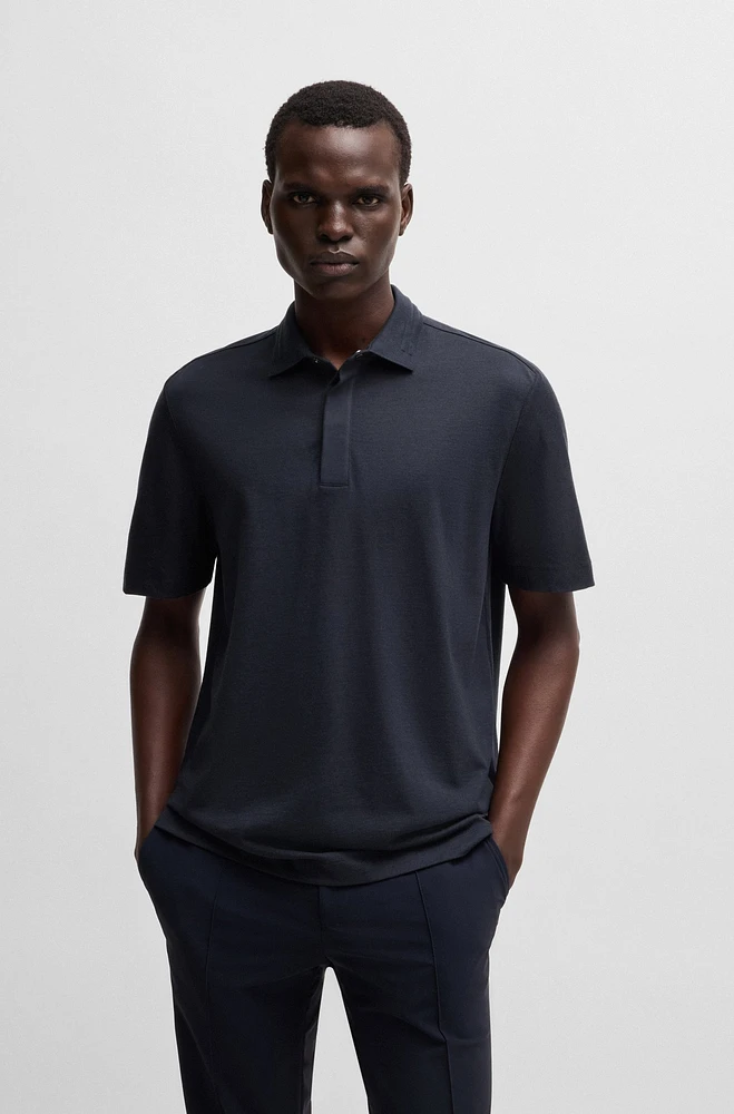 Regular-fit polo shirt brushed flannel