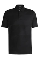 Mercerized-cotton polo shirt with jacquard pattern