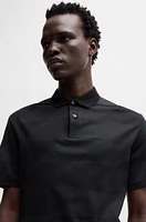 Mercerized-cotton polo shirt with jacquard pattern