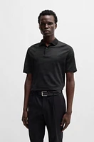 Mercerized-cotton polo shirt with jacquard pattern