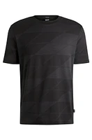 Mercerized-cotton T-shirt with two-tone jacquard