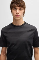 Mercerized-cotton T-shirt with two-tone jacquard