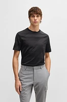 Mercerized-cotton T-shirt with two-tone jacquard