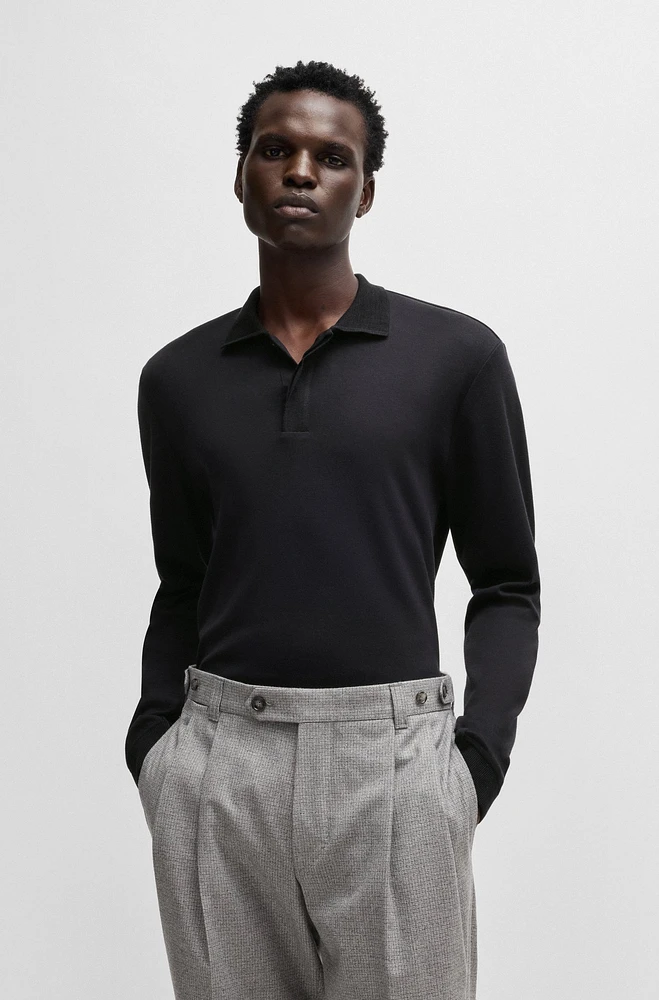 Regular-fit polo shirt cotton and cashmere