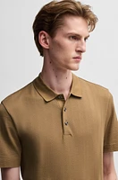 Herringbone-jacquard polo shirt cotton and wool