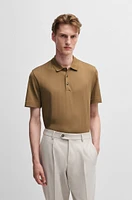 Herringbone-jacquard polo shirt cotton and wool