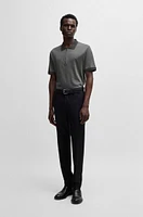 Zip-placket polo shirt cotton and silk