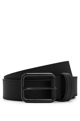 Porsche x BOSS Italian-leather belt with black buckle