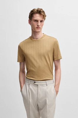 Herringbone regular-fit T-shirt cotton and wool