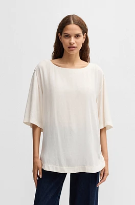 Relaxed-fit blouse with contrast stitching