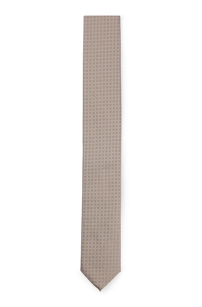 Silk-blend tie with jacquard-woven pattern