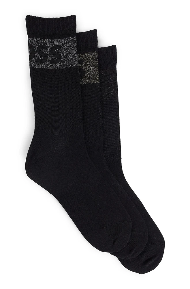 Three-pack of short socks with logos