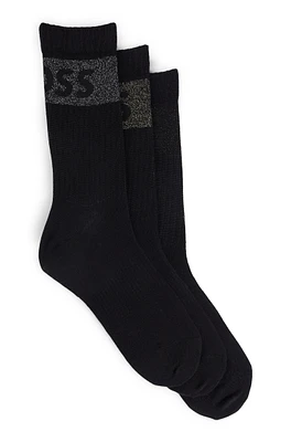 Three-pack of short socks with logos