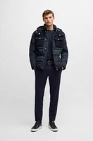 Water-repellent regular-fit jacket mixed materials