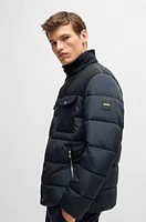 Water-repellent regular-fit jacket mixed materials