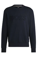 Cotton-terry sweatshirt with flock-print logo