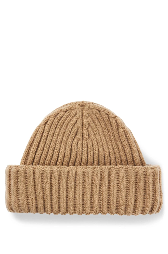 BOSS - Fisherman beanie hat in virgin wool and cashmere