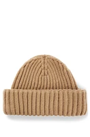 BOSS - Fisherman beanie hat in virgin wool and cashmere