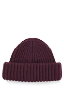 Fisherman beanie hat in virgin wool and cashmere