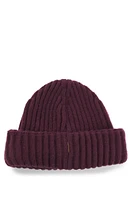 Fisherman beanie hat in virgin wool and cashmere