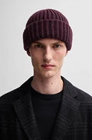 Fisherman beanie hat in virgin wool and cashmere