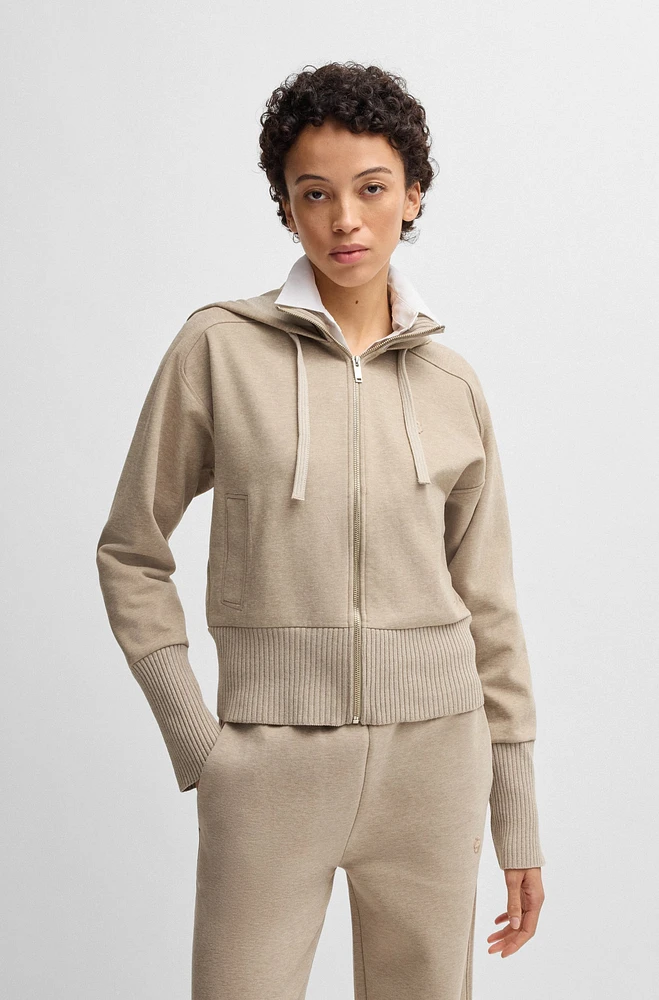 Cotton-jersey hooded jacket with Double B monogram