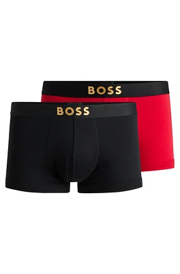 Two-pack of cotton trunks with metallic logos