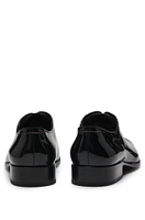 BOSS - Patent-leather Oxford shoes with collar piping Black