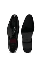 BOSS - Patent-leather Oxford shoes with collar piping Black