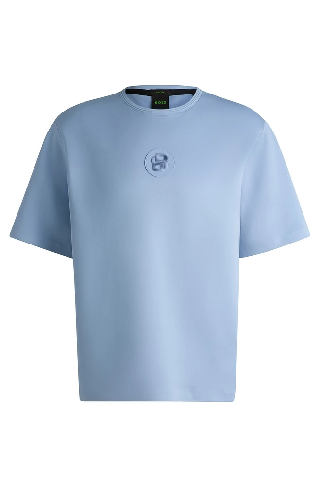 Drop-shoulder T-shirt with Double B monogram badge