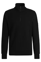 Mercerized-cotton regular-fit sweatshirt with logo patch