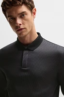 Long-sleeved polo shirt cotton with concealed placket