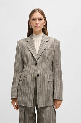 Slim-fit jacket striped stretch cloth