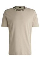 Cotton-jersey T-shirt with logo collar