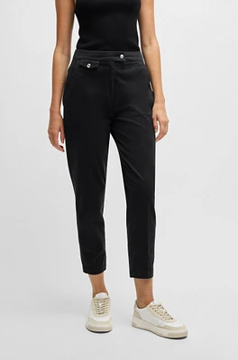 Casual trousers stretch-cotton satin