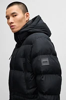 Water-repellent puffer jacket with logo detail