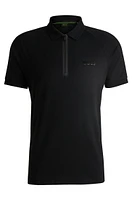 Cotton-jersey polo shirt with mirror-effect logo