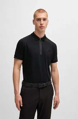 Cotton-jersey polo shirt with mirror-effect logo