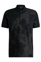 Polo shirt with decorative reflective print