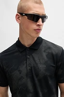 Polo shirt with decorative reflective print