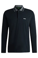 Interlock-cotton polo shirt with contrast logo