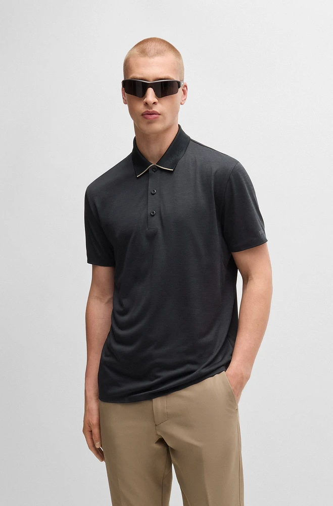 Quick-dry stretch-jersey polo shirt with logo detail