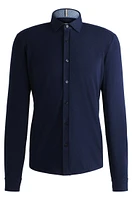 Slim-fit shirt stretch-cotton jersey