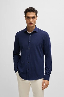 Slim-fit shirt stretch-cotton jersey