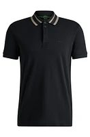 Interlock-cotton polo shirt with logo detail