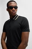 Interlock-cotton polo shirt with logo detail