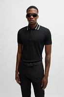 Interlock-cotton polo shirt with logo detail