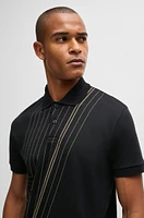 Interlock-cotton polo shirt with fineline artwork