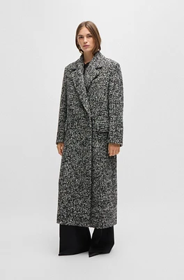 BOSS - Oversize-fit coat bouclé tweed Patterned